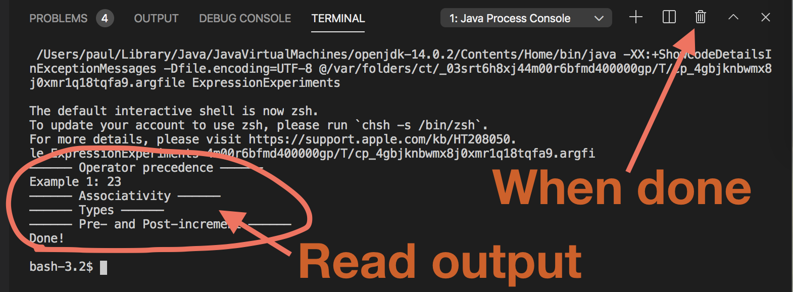 VS Code screenshot illustrating previous paragraph